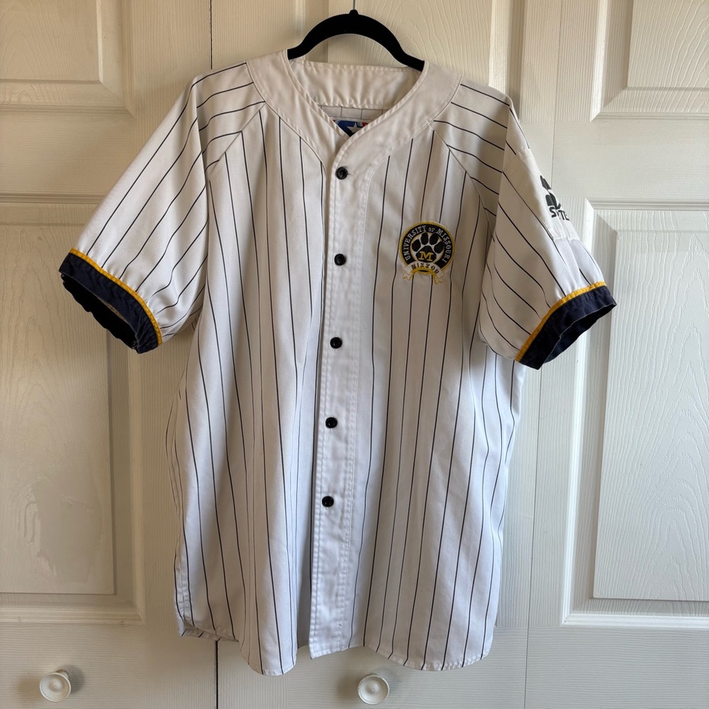 Vintage University of Missouri College‎ NCAA Baseball Starter Jersey XL White